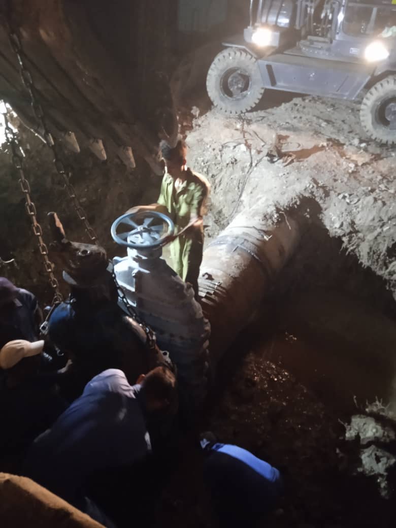 Reparación de una válvula de 800 mm 