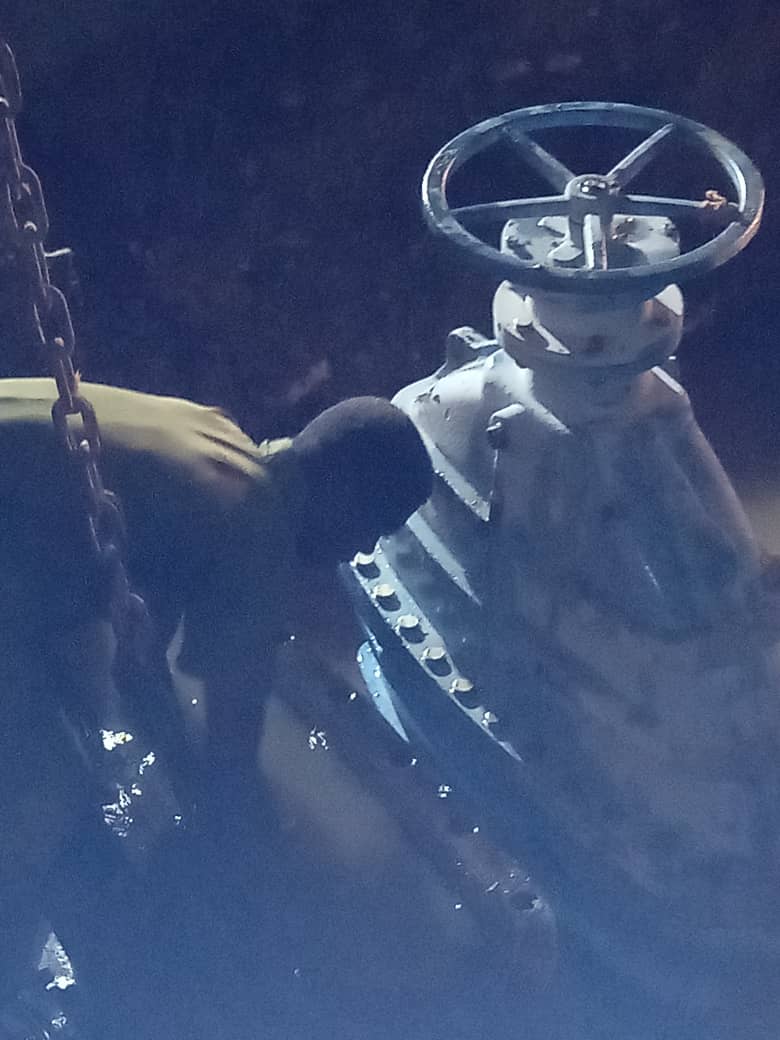 Reparación de una válvula de 800 mm 